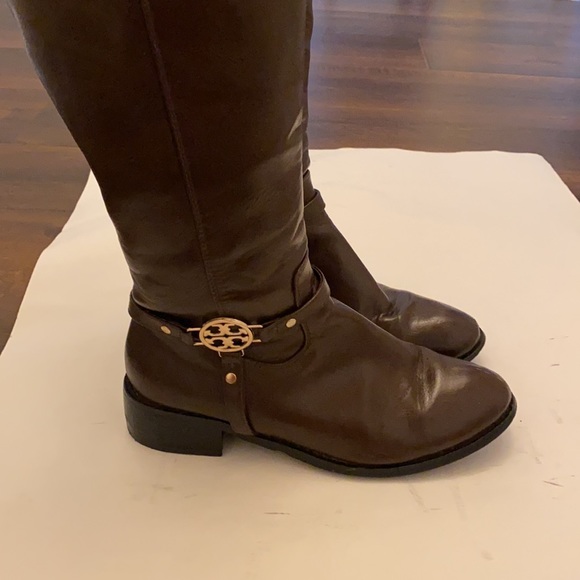Tory Burch RIDING BOOTS SZ 10.5 BROWN Leather Equestrian HORSE JOCKEY STABLES - Picture 6 of 16